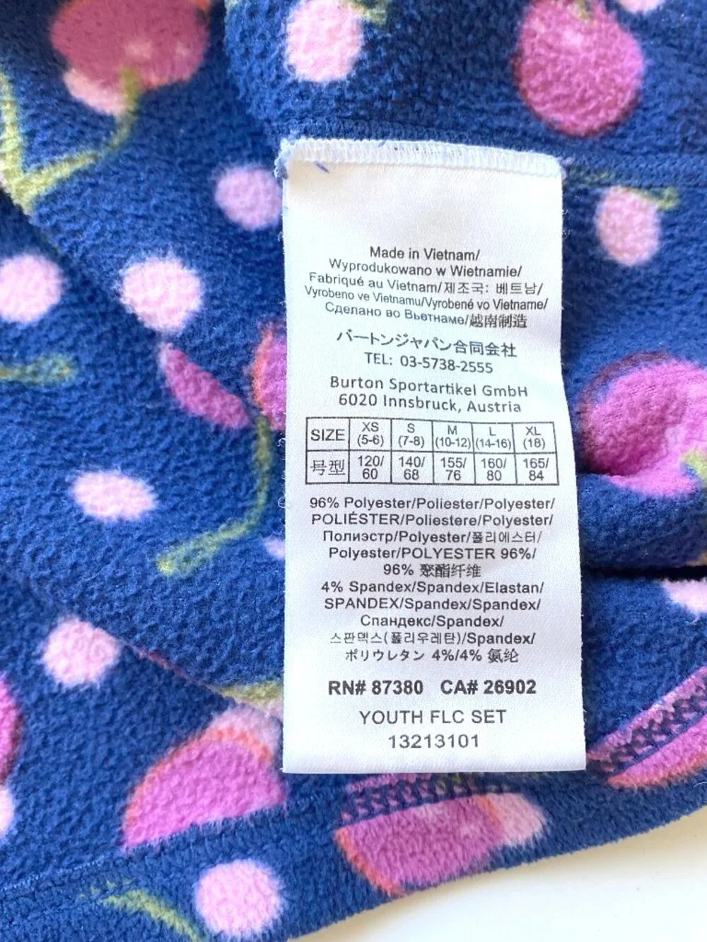 Burton Girls Fleece Base Layer Set Size Large Dryride